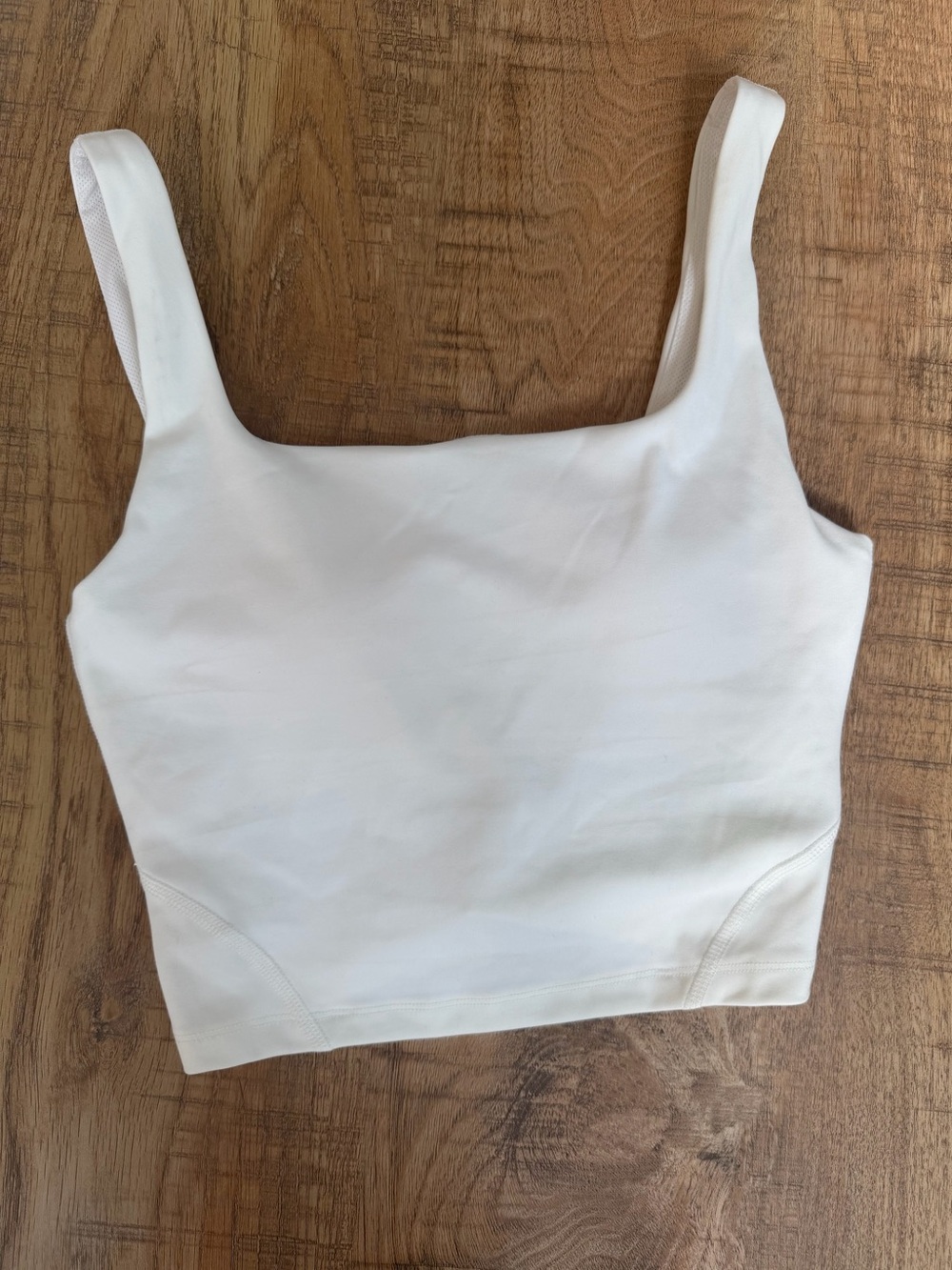 NWT ALL IN MOTION Women's White Square Neck Cropped Tank Top